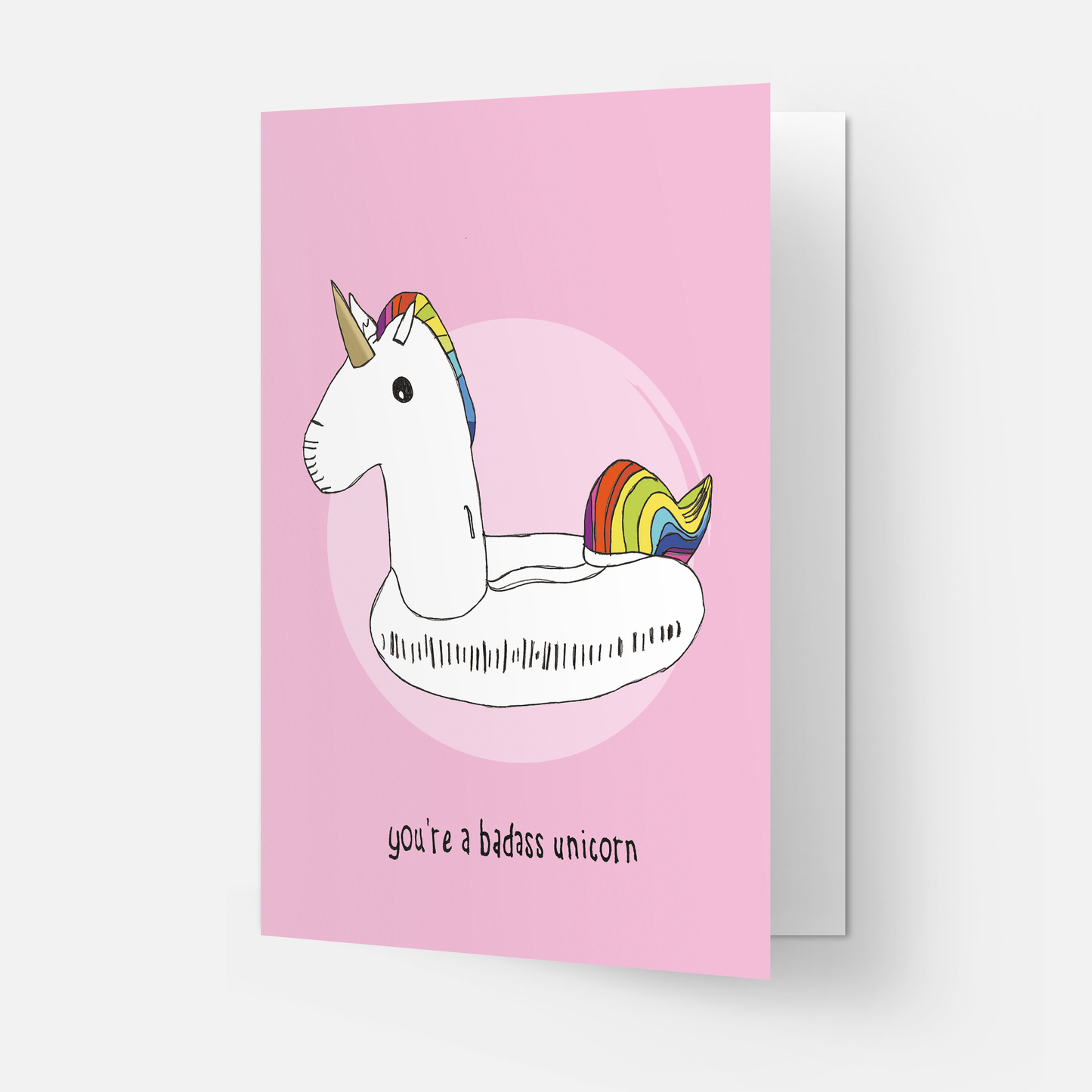 Badass unicorn greeting card