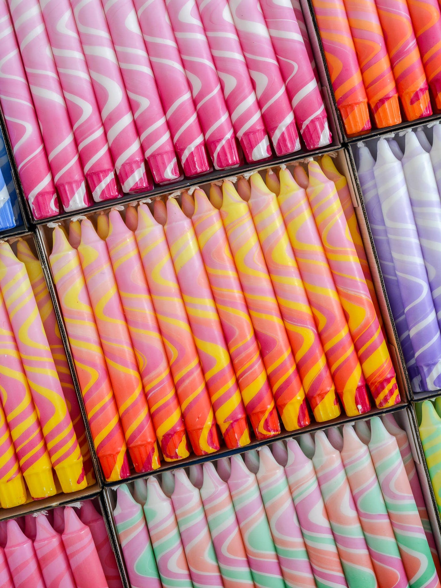 Summer Marble Candles - Pink / Yellow / Red Marble