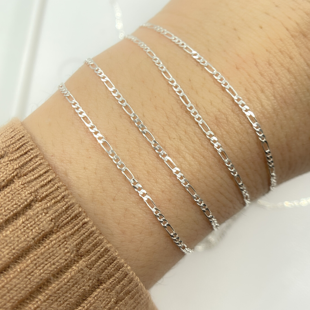 Y109SS. Sterling Silver Flat Figaro Link Chain