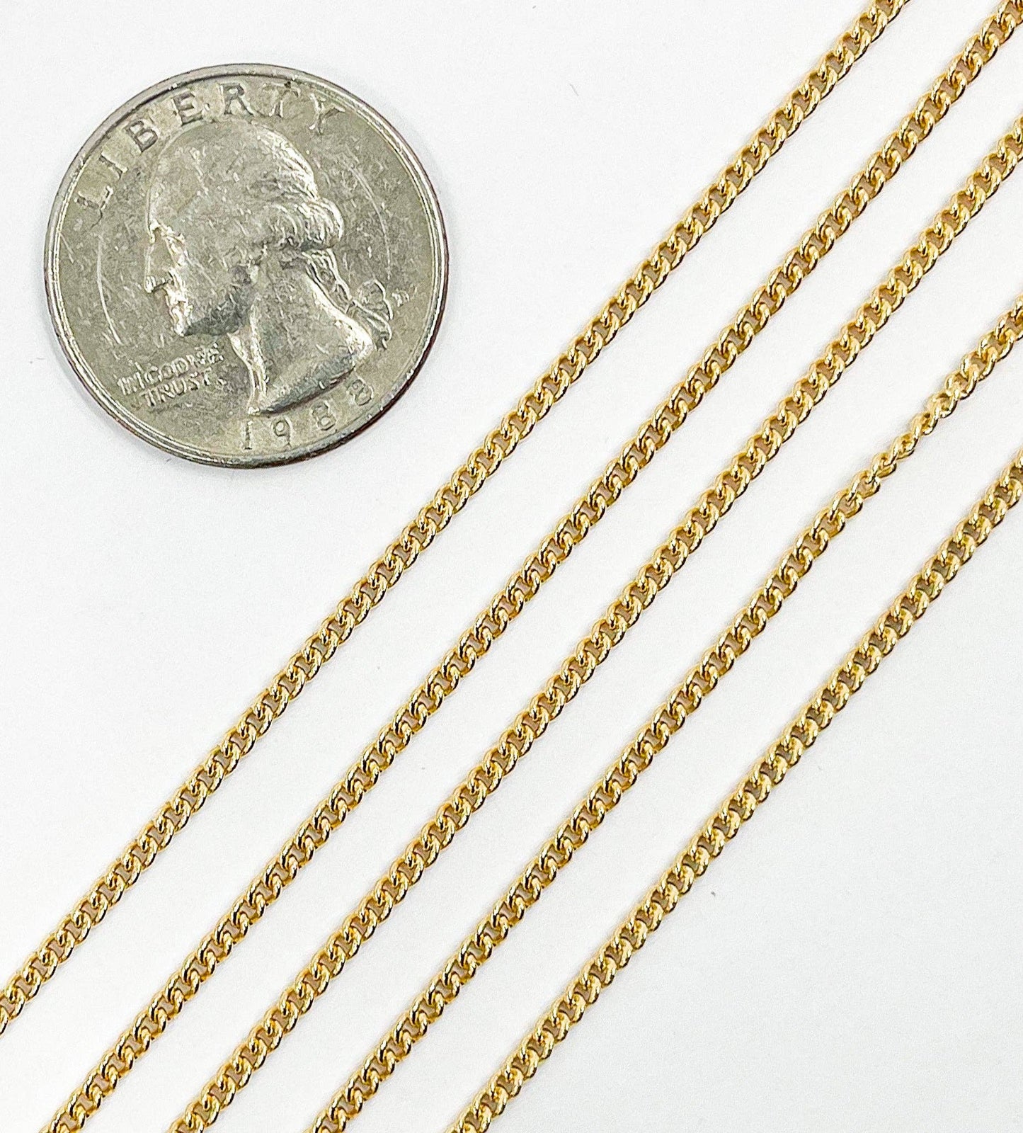 66GF. 14K Gold Filled Tiny Curb Chain Bulk