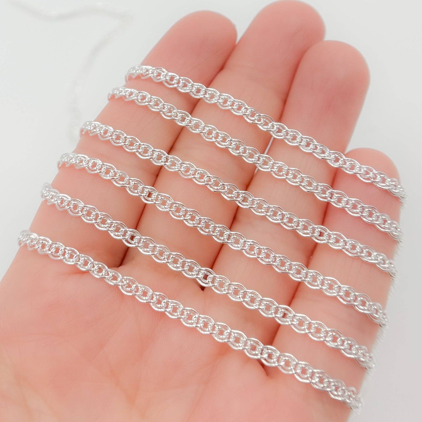V284SS. Sterling Silver Double Curb Chain