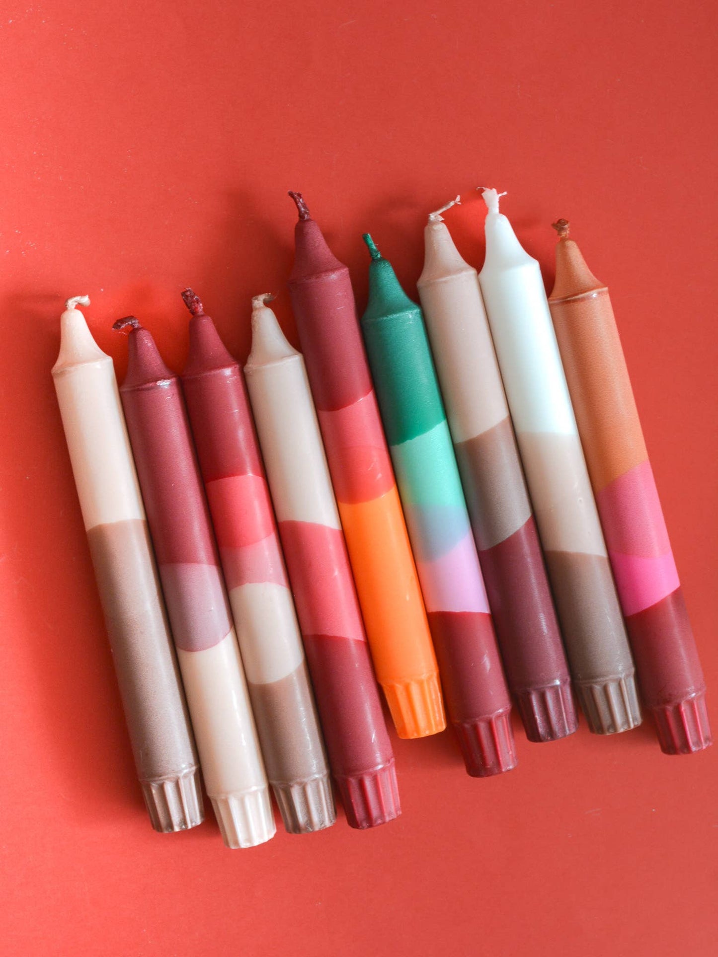 Taper candles- Autumn vibes / Beige / Brown / Burgundy