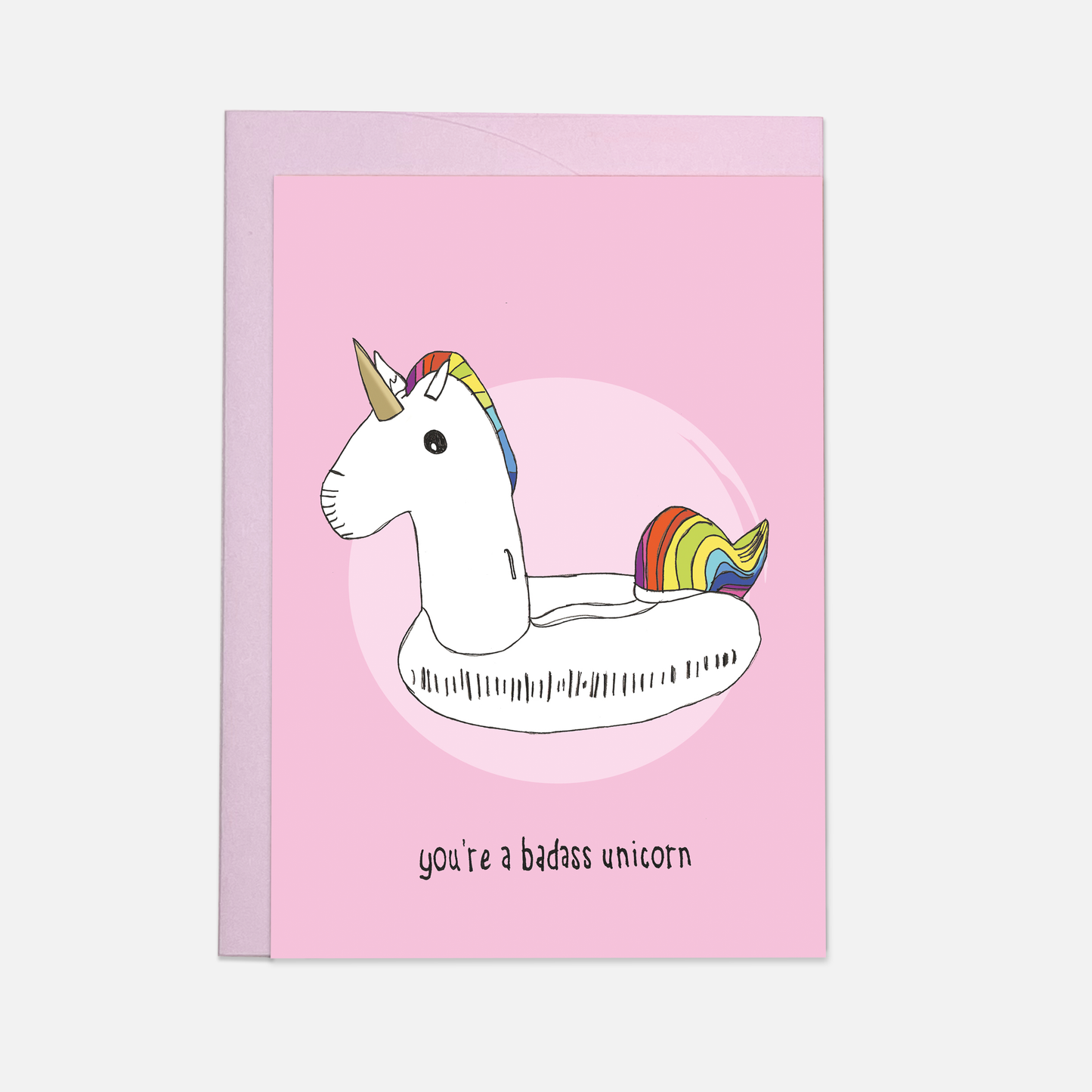 Badass unicorn greeting card