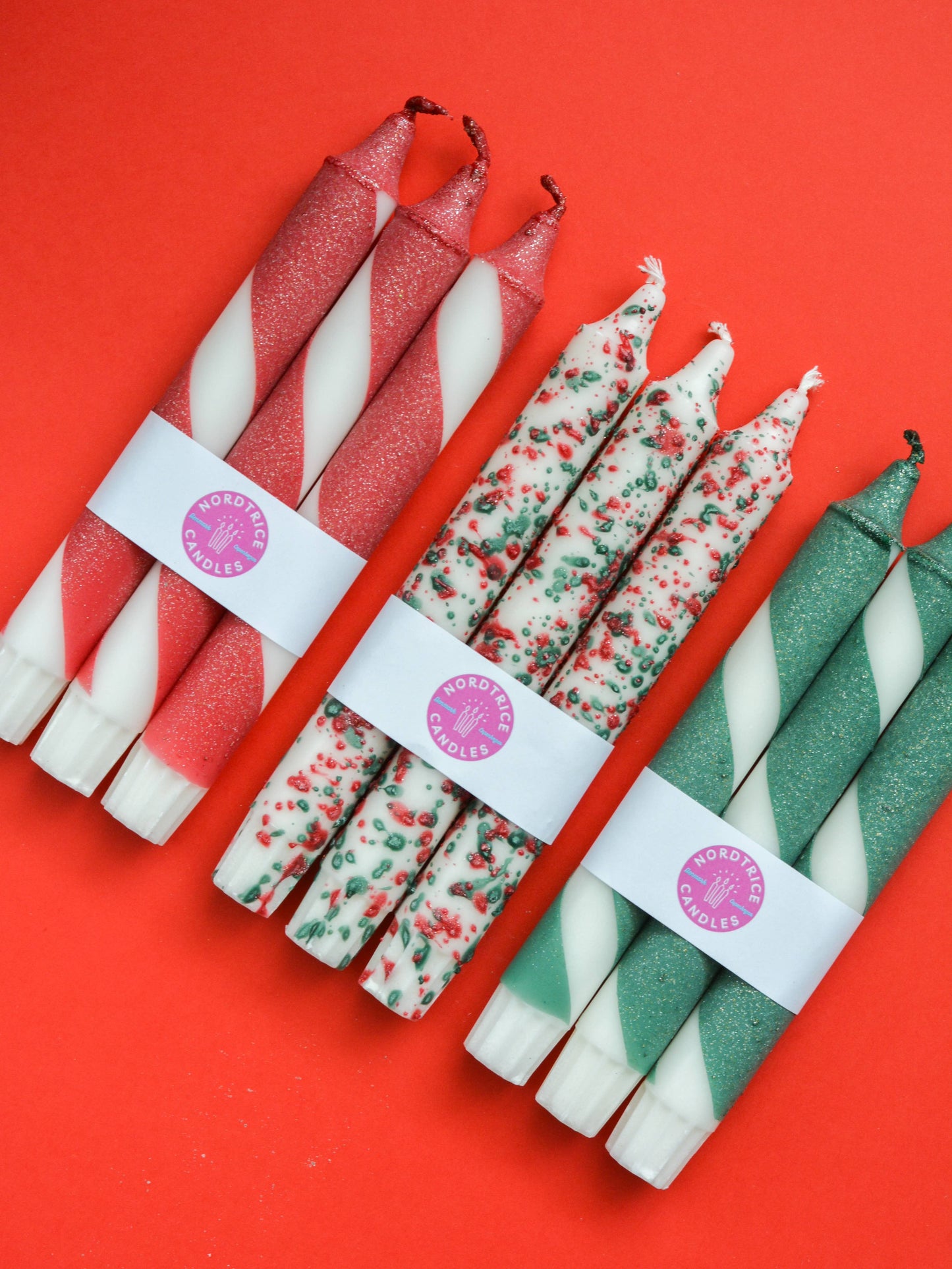Taper candles- 3 pack/ Candles Christmas Confetti