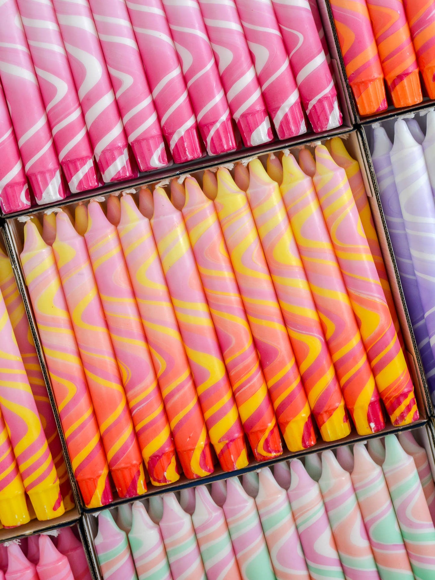 Summer Marble Candles - Pink / Yellow / Red Marble