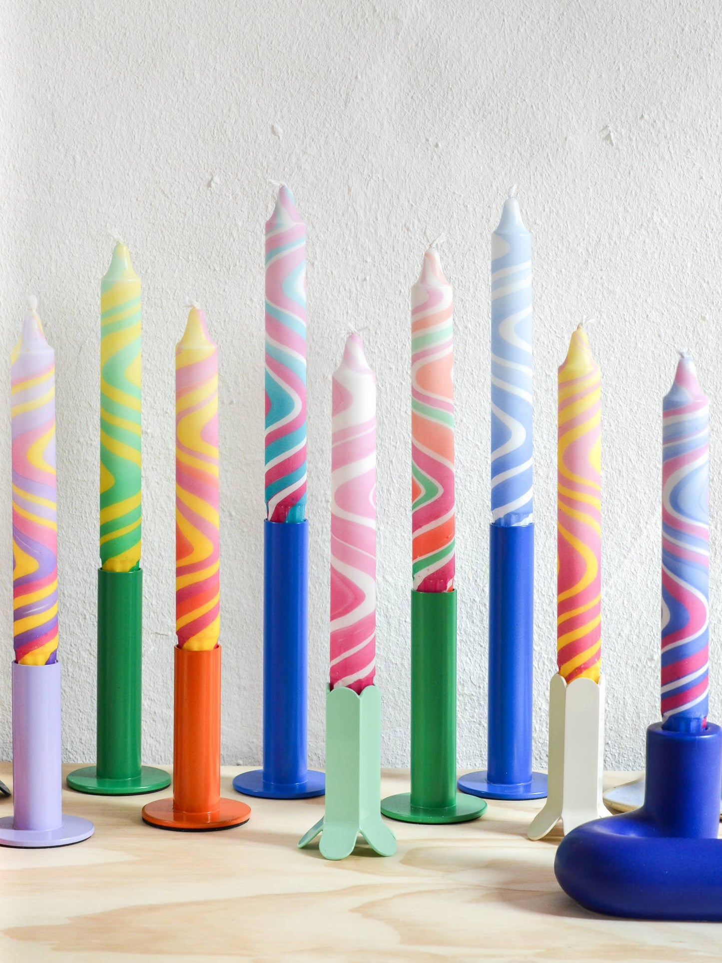 Taper candles - marble mix