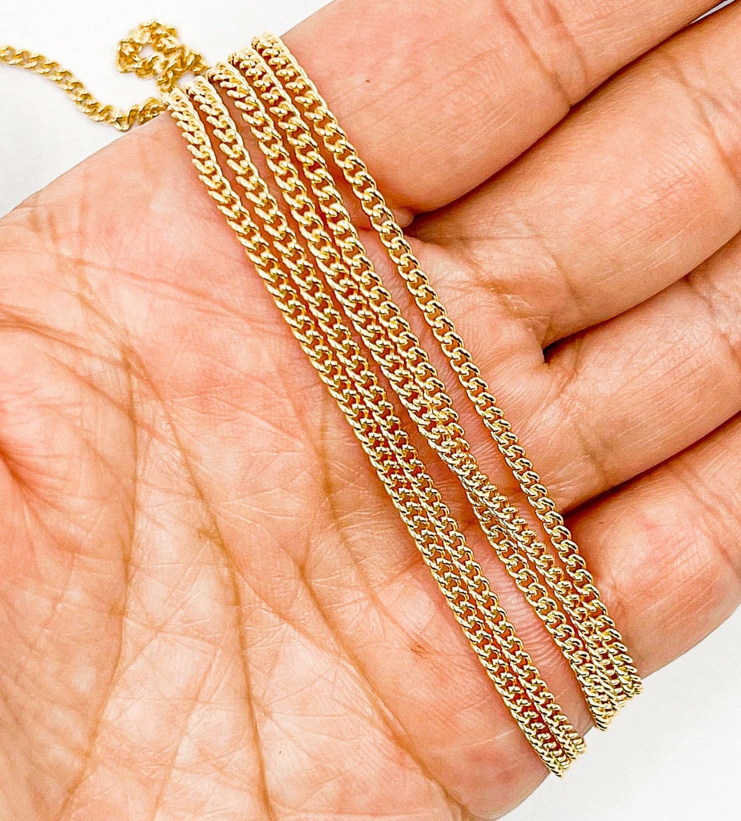 66GF. 14K Gold Filled Tiny Curb Chain Bulk