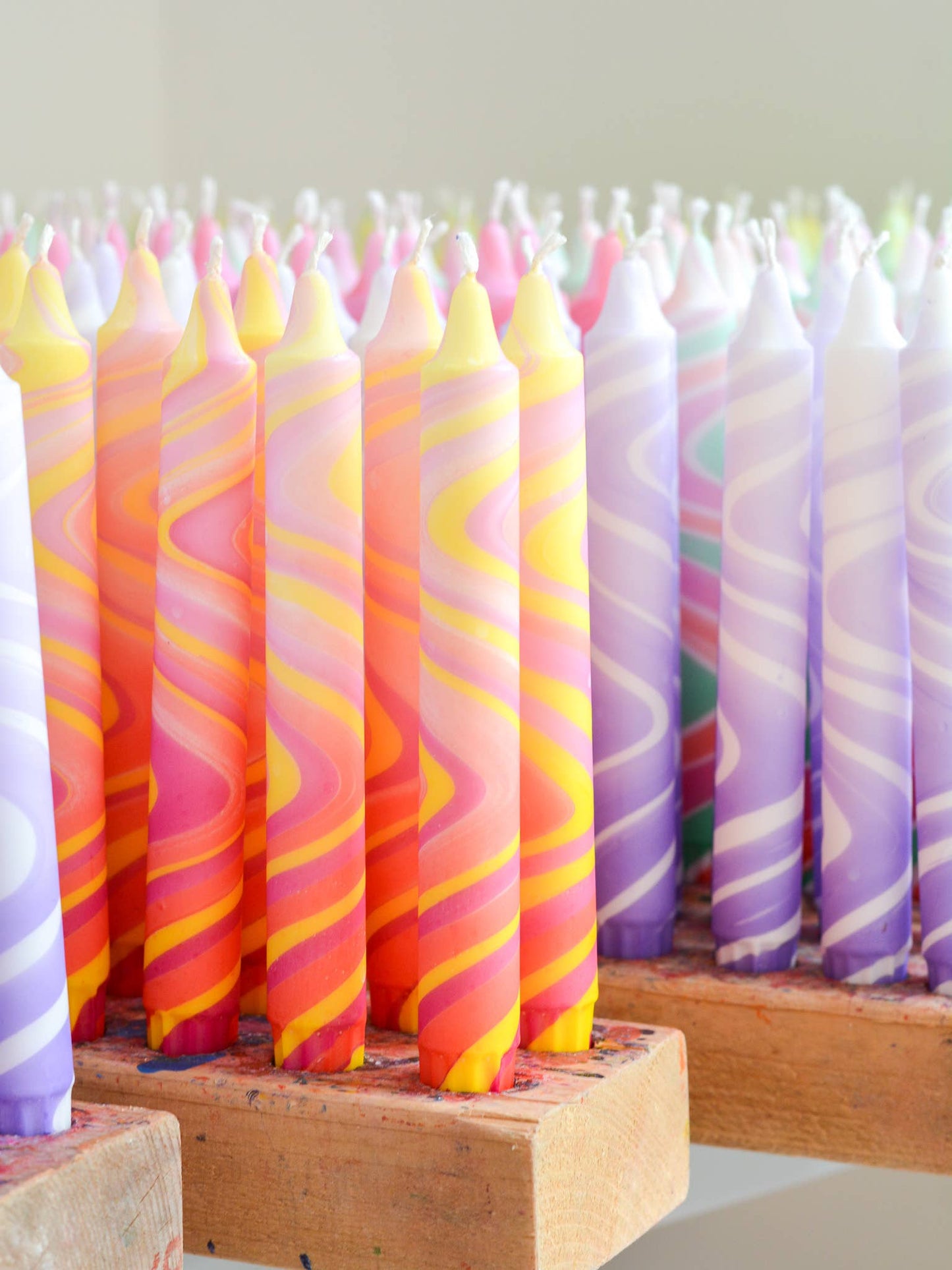 Taper candles - marble mix
