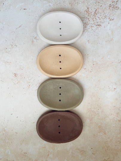 Concrete Oval Soap Dish