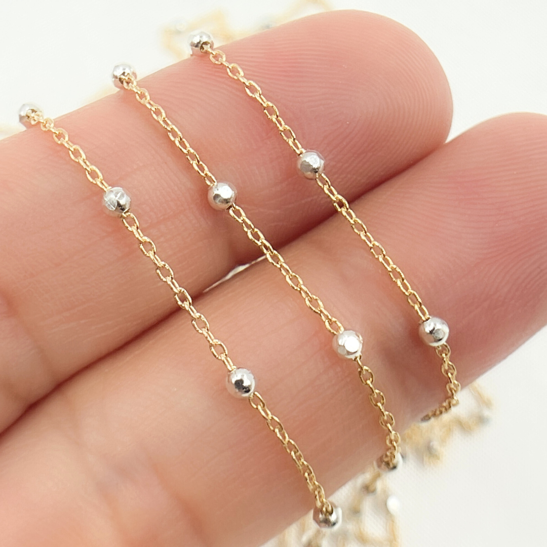 1186GF. 14k Gold Filled with 925 Sterling Silver Beads Satel