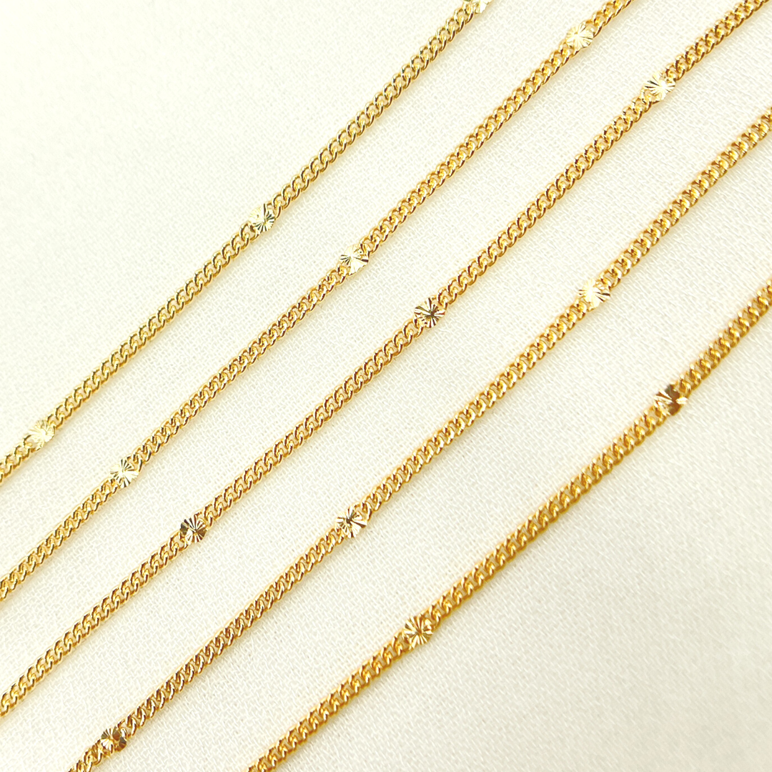 69S1GF. 14k Gold Filled Satellite Curb & Diamond Cut Marina Link Chain