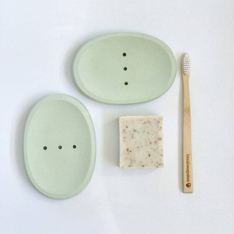 Concrete Oval Soap Dish
