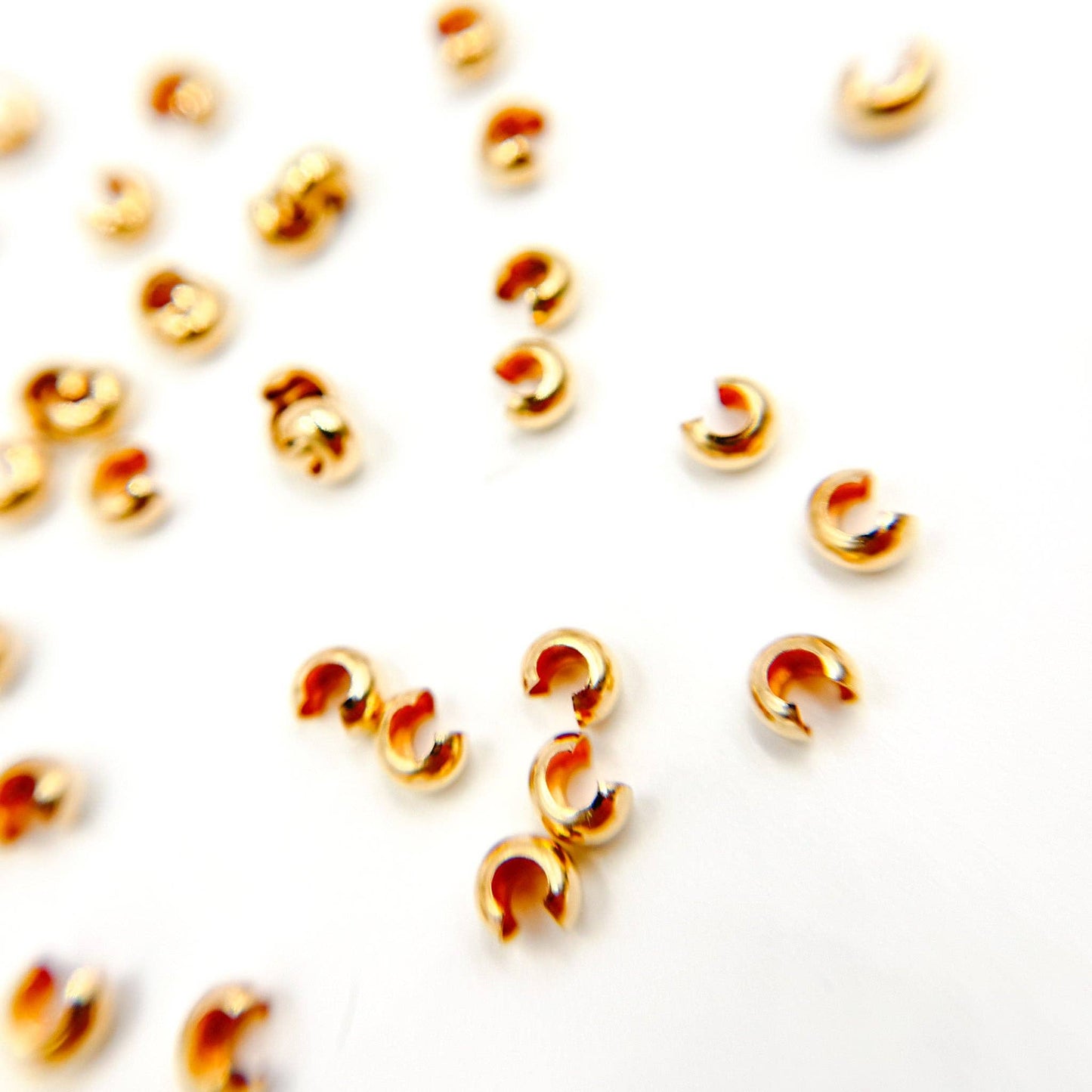 4004830CCB100. 3MM Gold Filled Crimp Cover