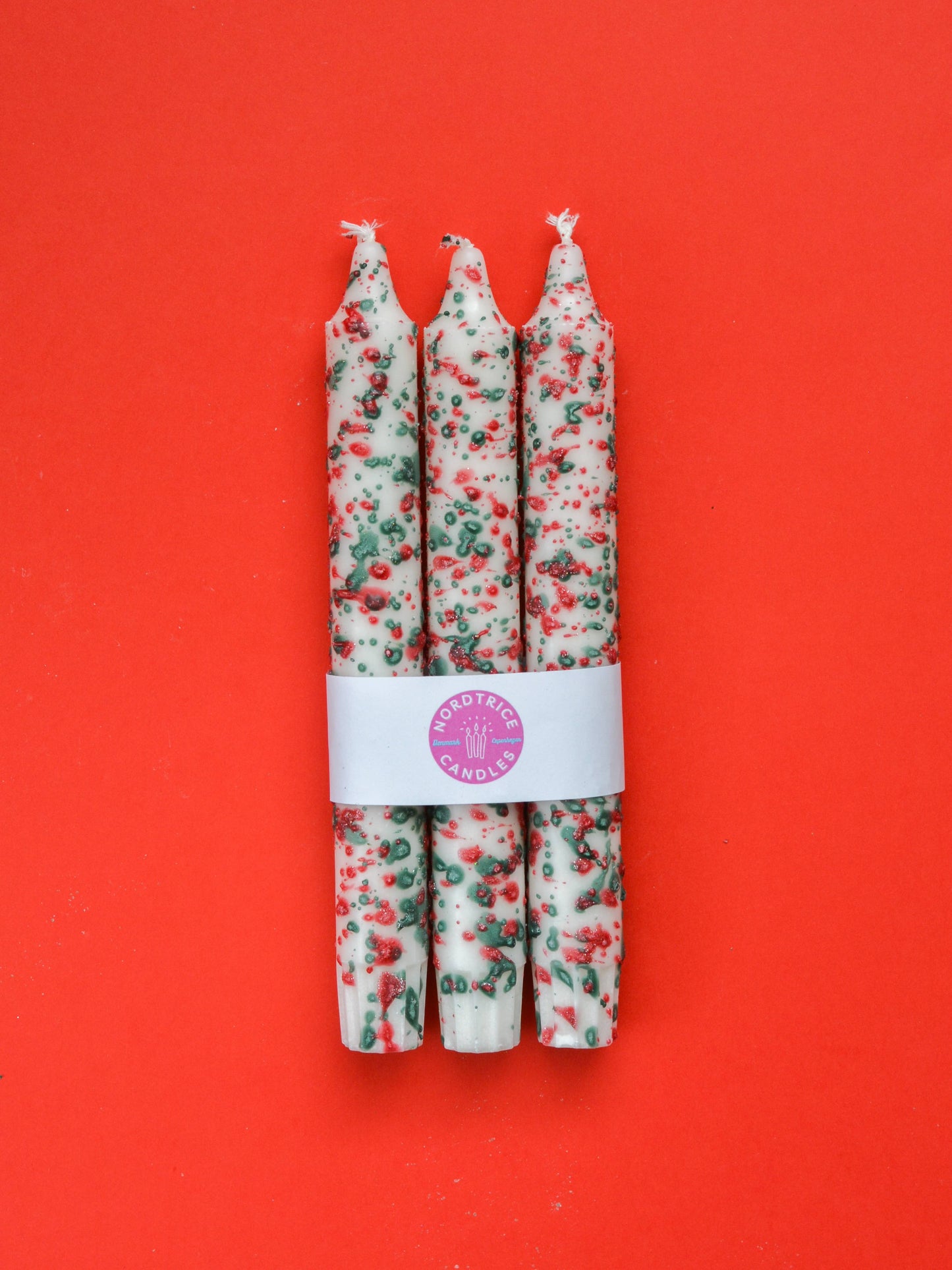 Taper candles- 3 pack/ Candles Christmas Confetti