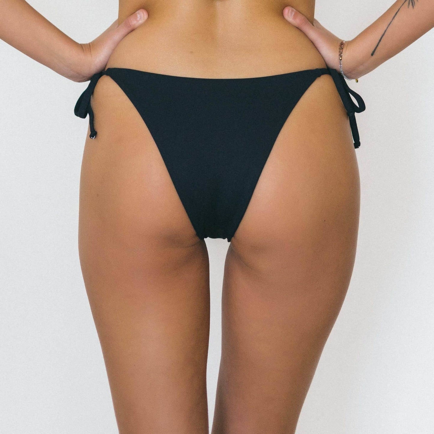 Brazilian Bikini Bottom Plain Pepper Black