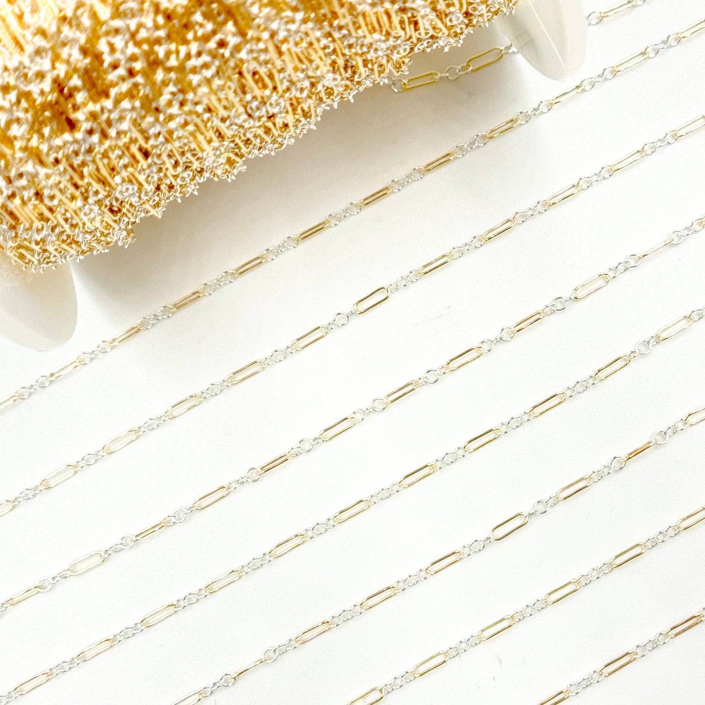 XM/1003/SP. 14k Gold Filled 1 Long & 3 Sterling Silver Short Link Chain