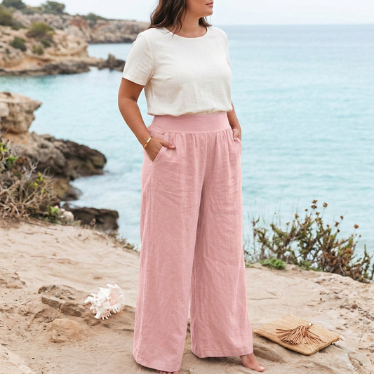 Linen pants in many colors with a comfortable waistband S-L