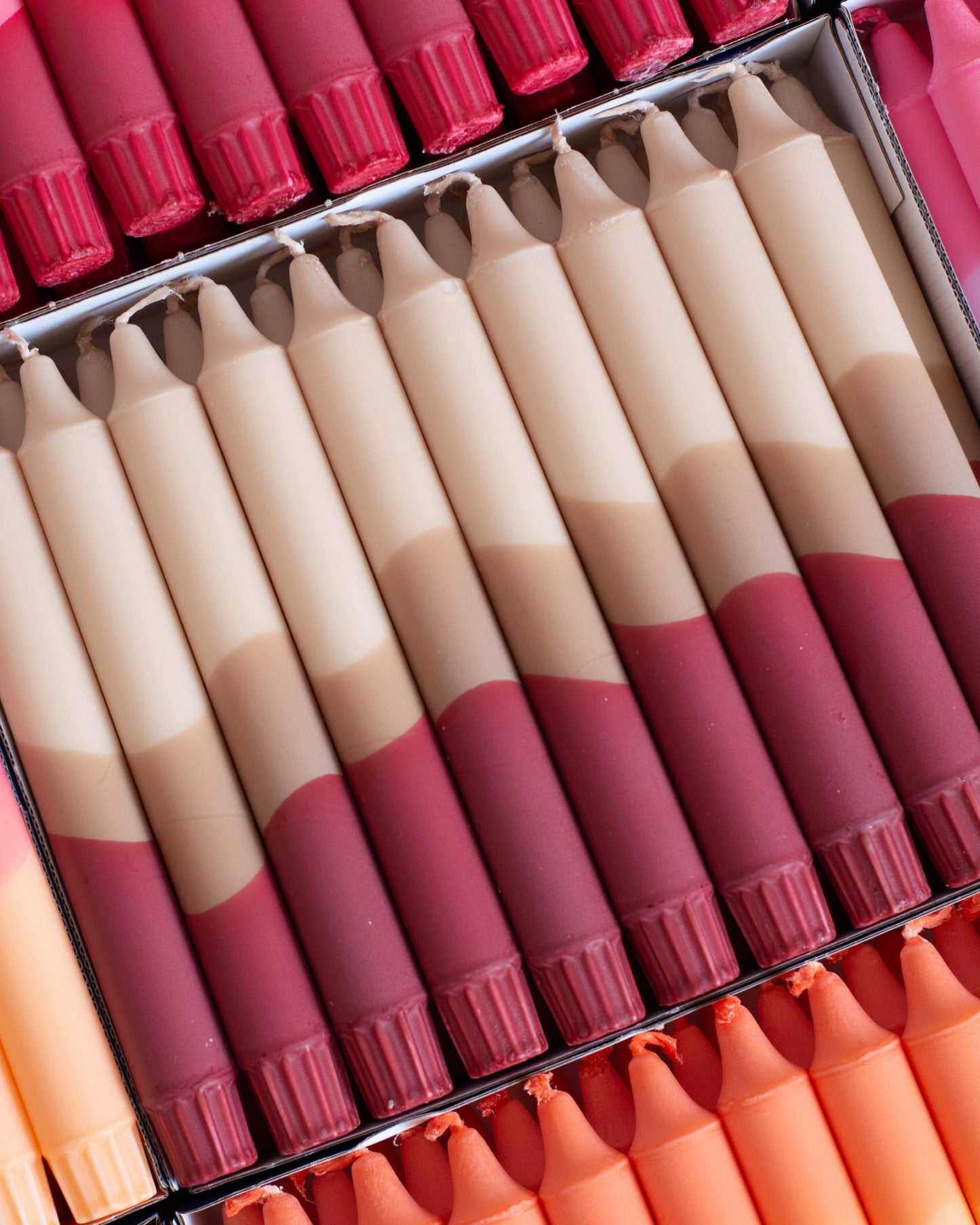 Taper candles- Cozy Fall vibes no.8 (Beige/Red)
