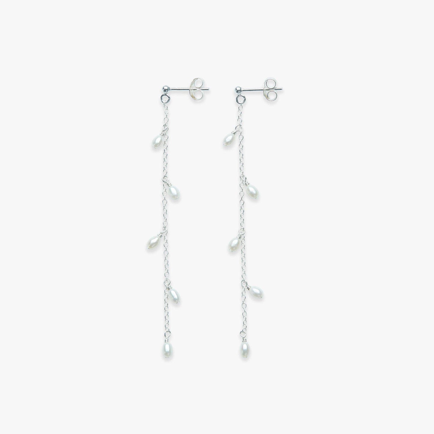 Dangle Pearls stud earring silver