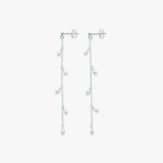 Dangle Pearls stud earring silver