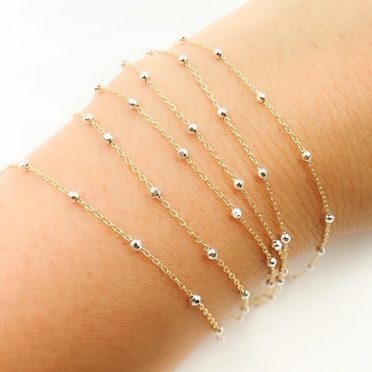 1186GF. 14k Gold Filled with 925 Sterling Silver Beads Satel