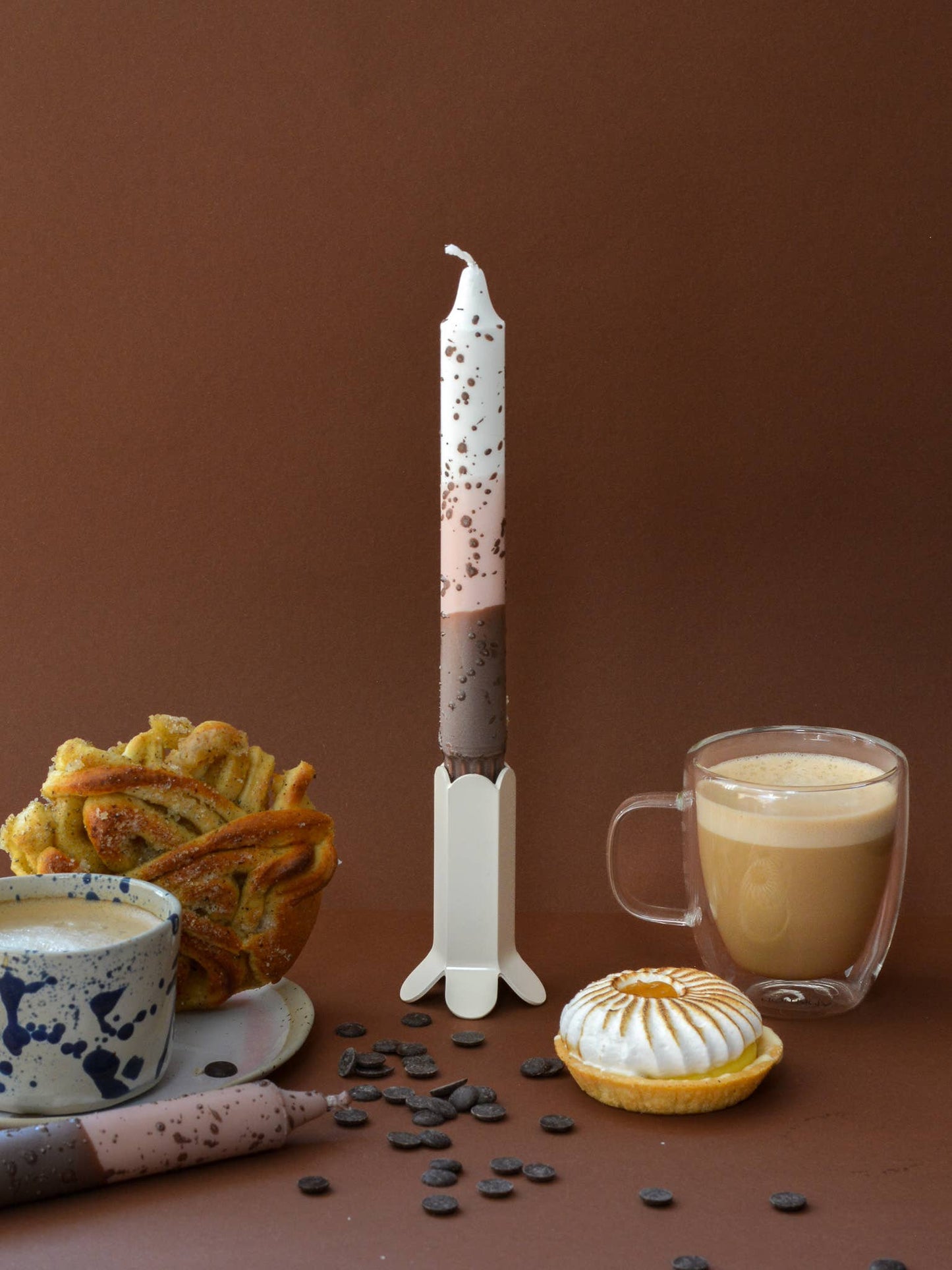 Taper candles- Summer Party / Cappuccino Coffee Confetti