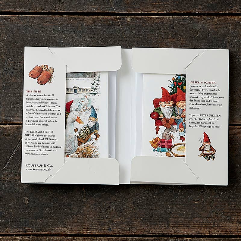 Cardfolder Gnomes 8 different christmas cards w/envelopes