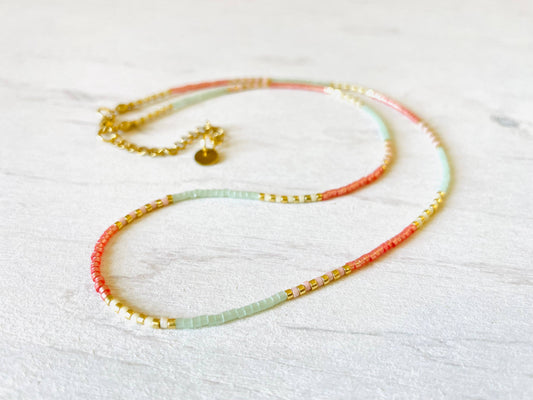 Pearl necklace, stainless steel necklace, choker C039