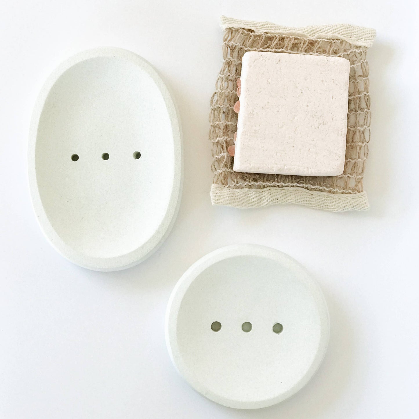 Concrete Oval Soap Dish