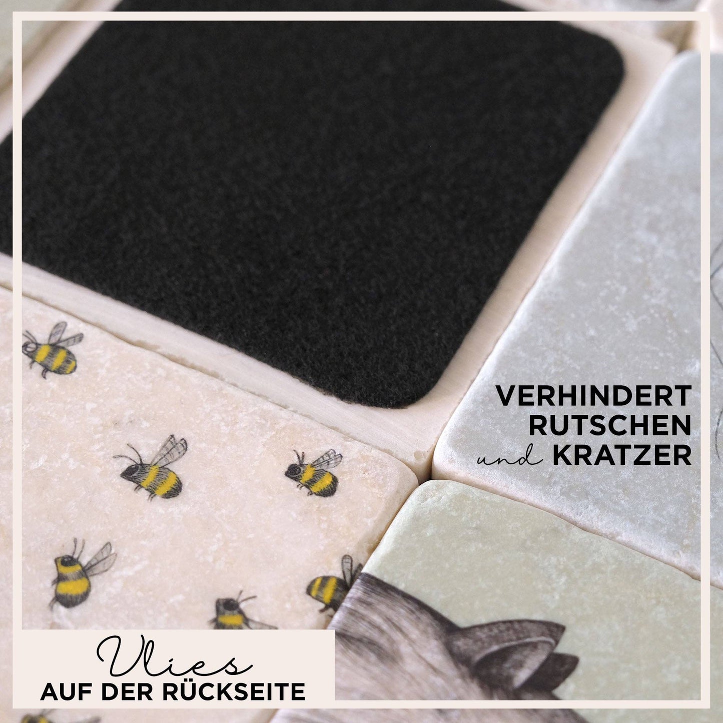 Tile coaster [natural stone] - Cockatoo