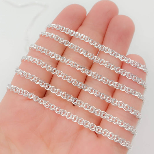 V284SS. Sterling Silver Double Curb Chain