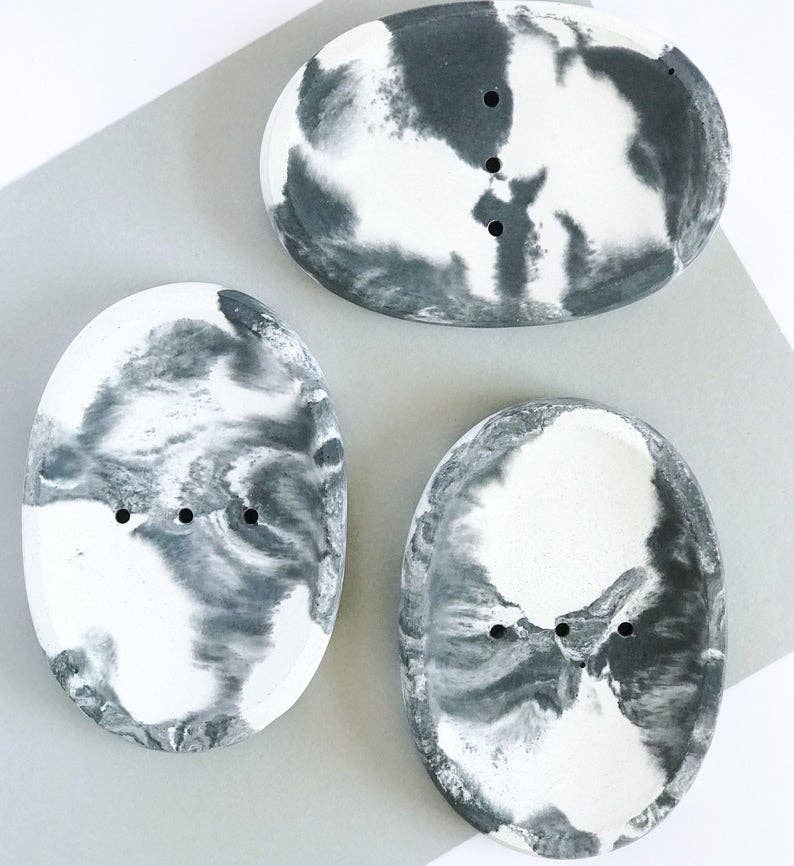 Concrete Oval Soap Dish