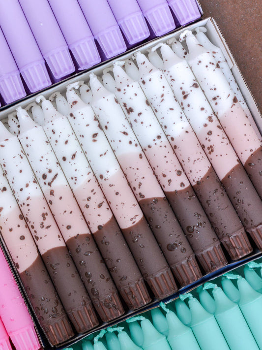 Taper candles- Summer Party / Cappuccino Coffee Confetti