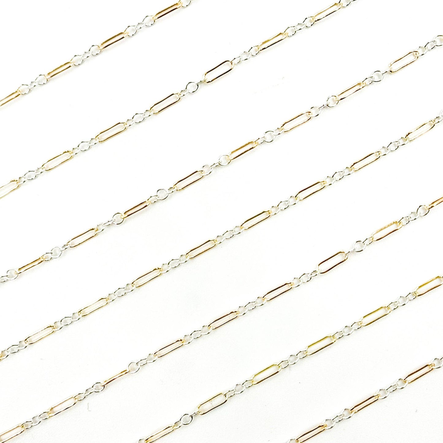 XM/1003/SP. 14k Gold Filled 1 Long & 3 Sterling Silver Short Link Chain