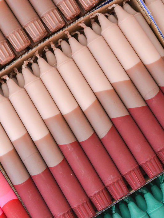 Taper candles- Autumn vibes / Beige / Brown / Burgundy