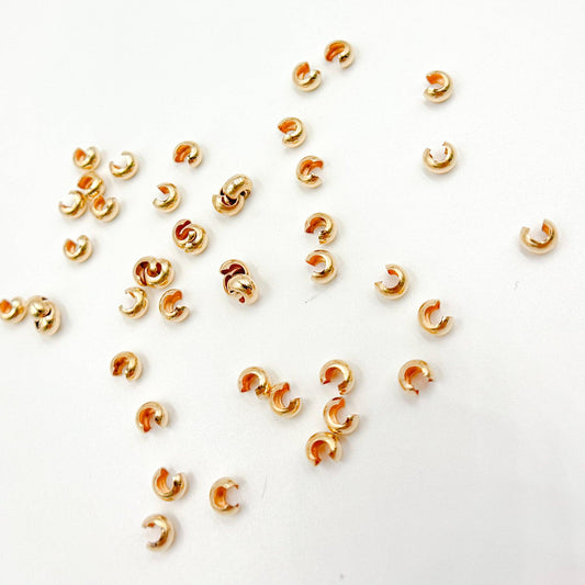 4004830CCB100. 3MM Gold Filled Crimp Cover
