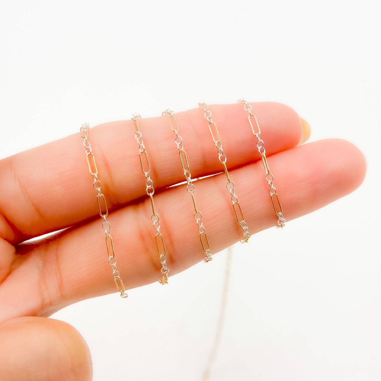 XM/1003/SP. 14k Gold Filled 1 Long & 3 Sterling Silver Short Link Chain