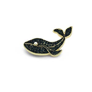 Brooch Glitter Whale