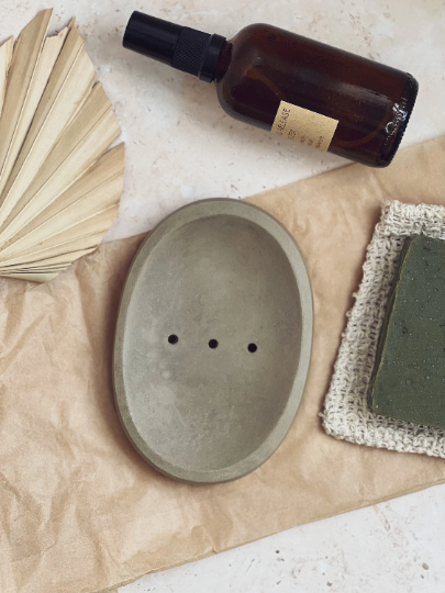 Concrete Oval Soap Dish