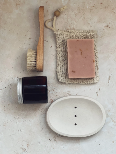 Concrete Oval Soap Dish