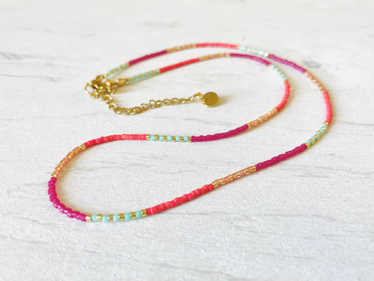 Pearl necklace, stainless steel necklace, choker C044